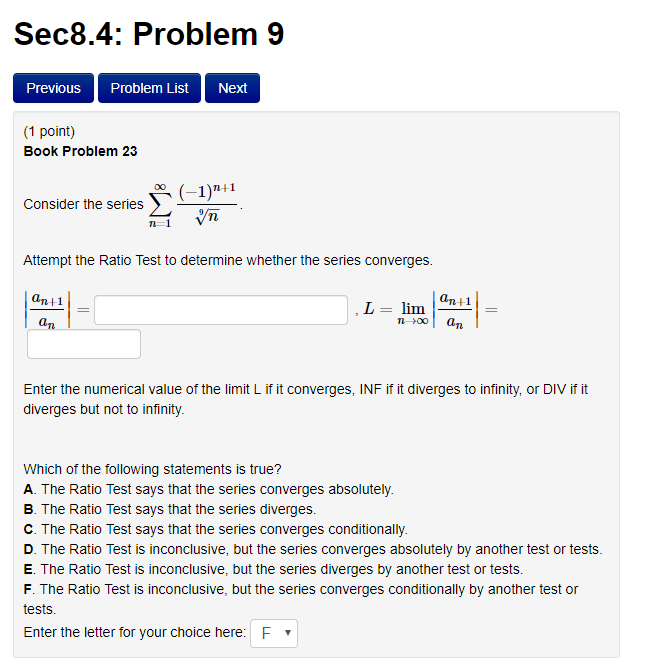 Solved Sec8.4: Problem 7 Previous Problem List Next (1 | Chegg.com