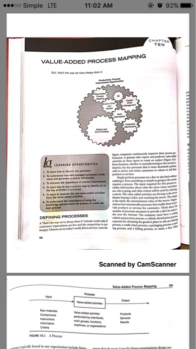 Solved CHAPTER PROBLEMS 1. Why is a process map such an | Chegg.com