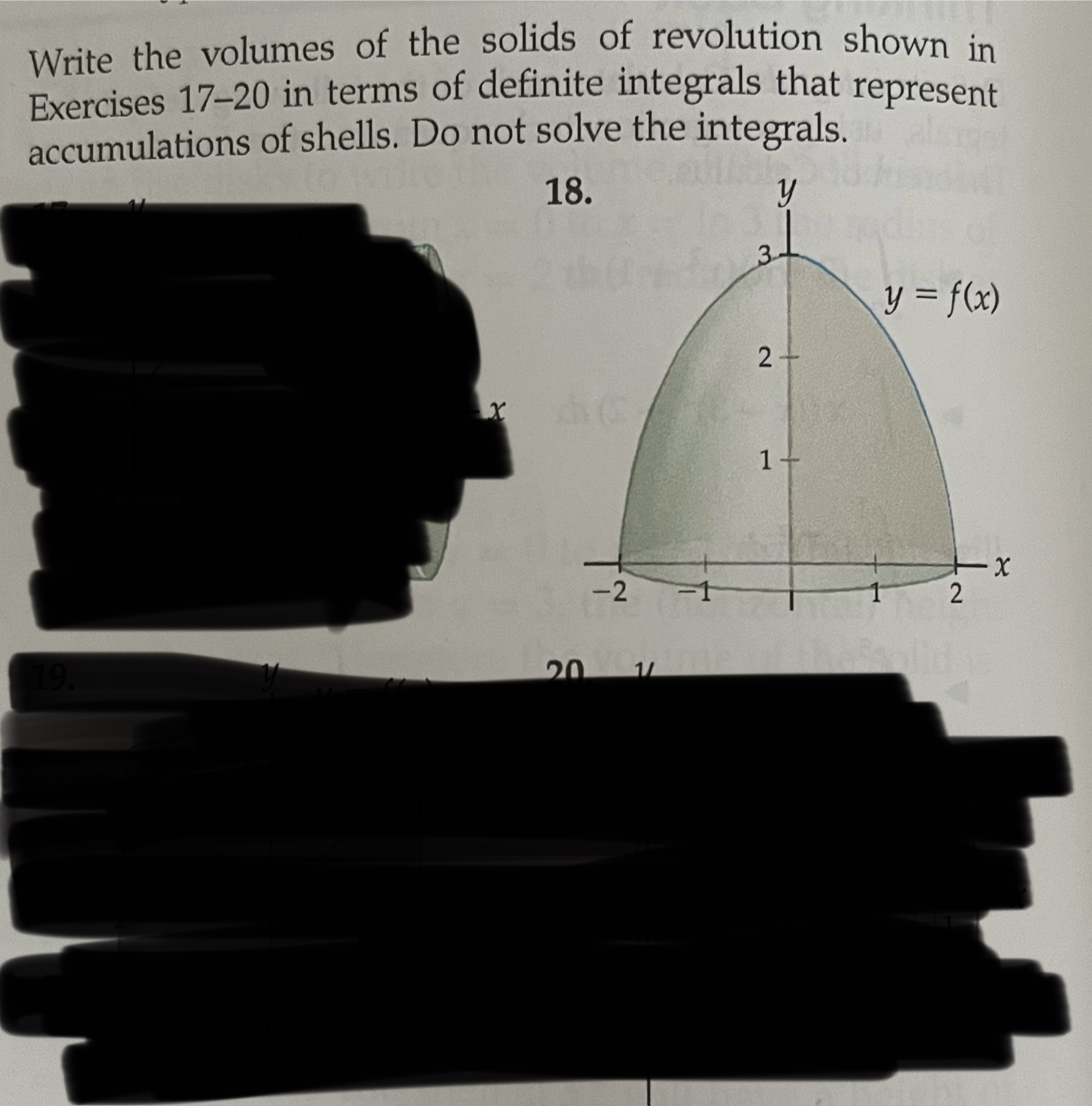 Solved Write The Volumes Of The Solids Of Revolution Shown | Chegg.com