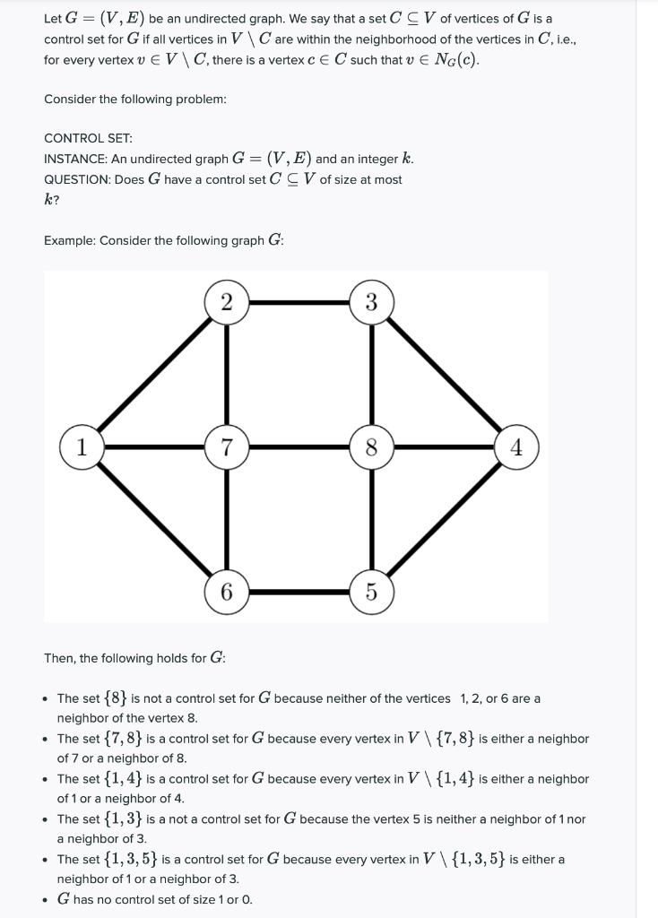 Solved Let G = (V, E) Be An Undirected Graph. We Say That A | Chegg.com