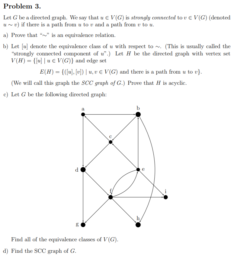 Problem 3 Let G Be A Directed Graph We Say That Chegg Com