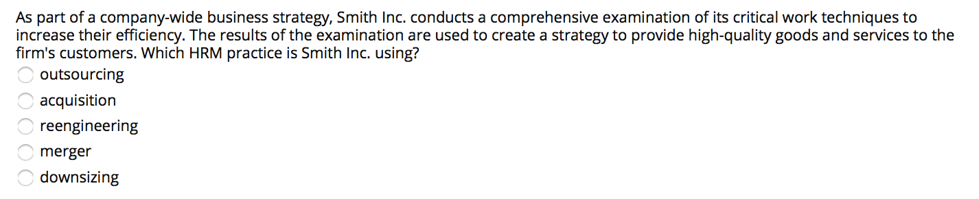 Solved As part of a company-wide business strategy, Smith | Chegg.com