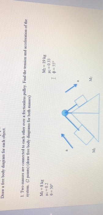 Solved Draw a free body diagram for each object. 1. Two | Chegg.com