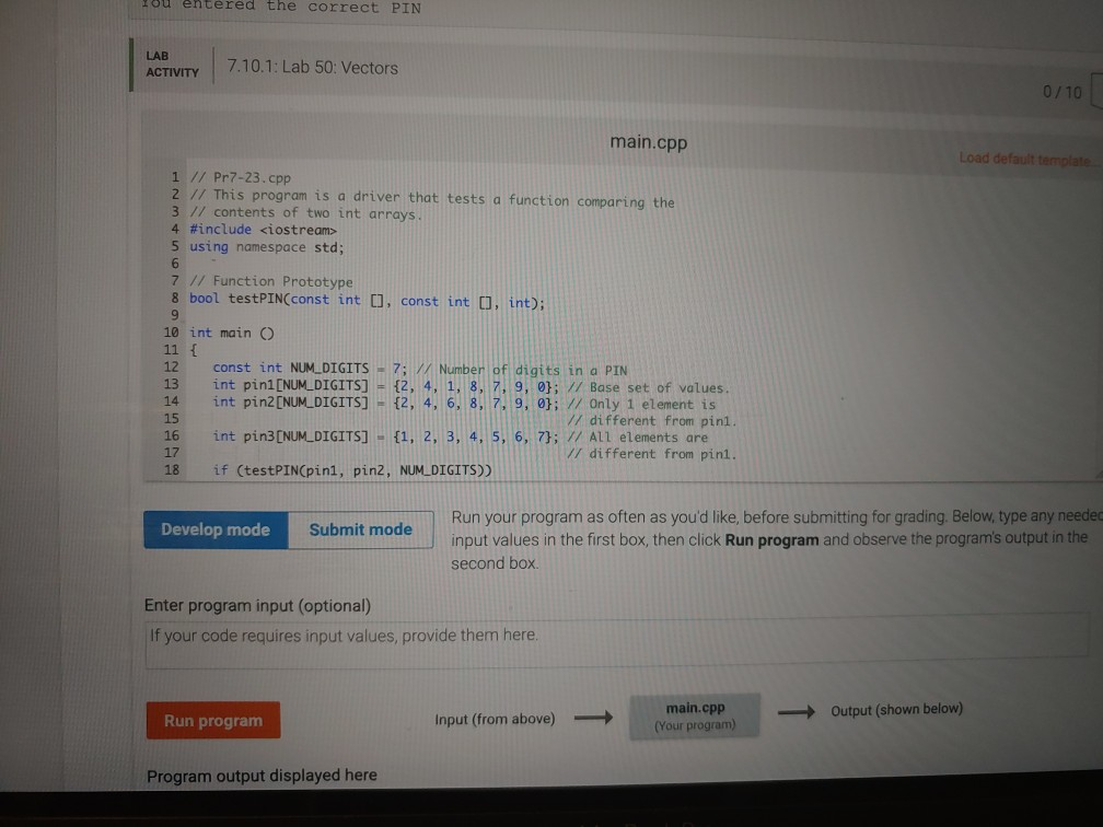 Solved y library > CS 1336: Computer Science I home > 7.10: | Chegg.com