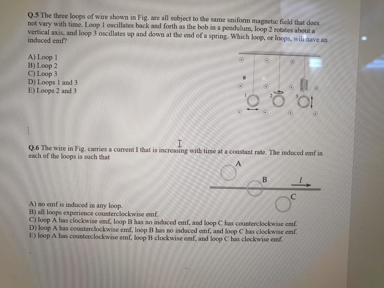 Solved 0.5 The three loops of wire shown in Fig. are all | Chegg.com
