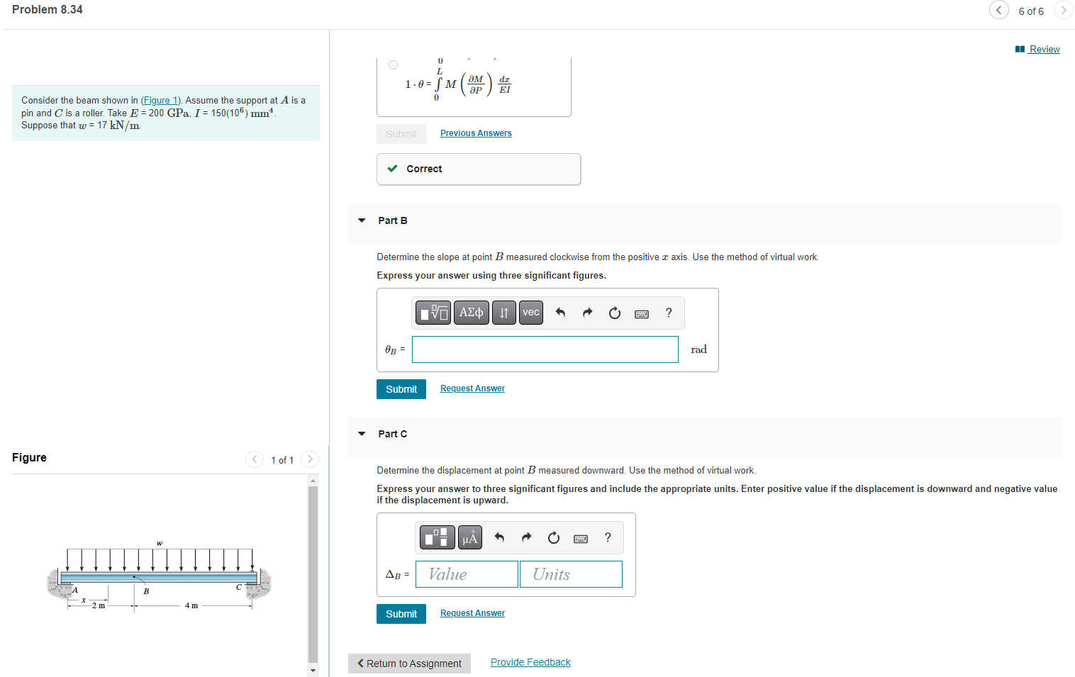 Solved Consider the beam shown in (Figure 1). Assume the | Chegg.com