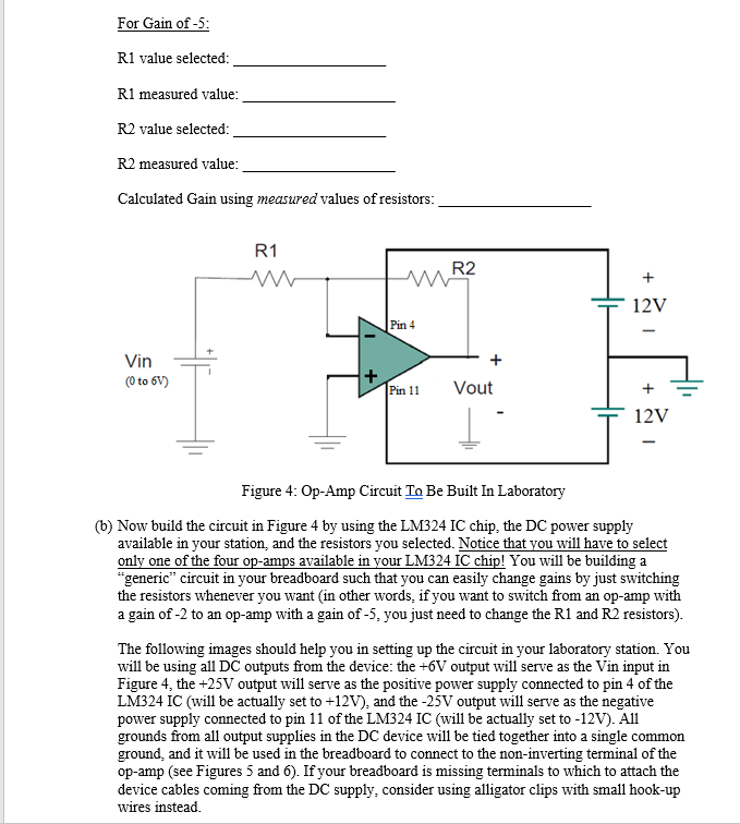Solved E. IN THE LAB 1) DC Inverting Amplifier (a) You will | Chegg.com