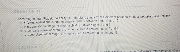 Solved QUESTION 11 According to Jean Piaget the ability to Chegg