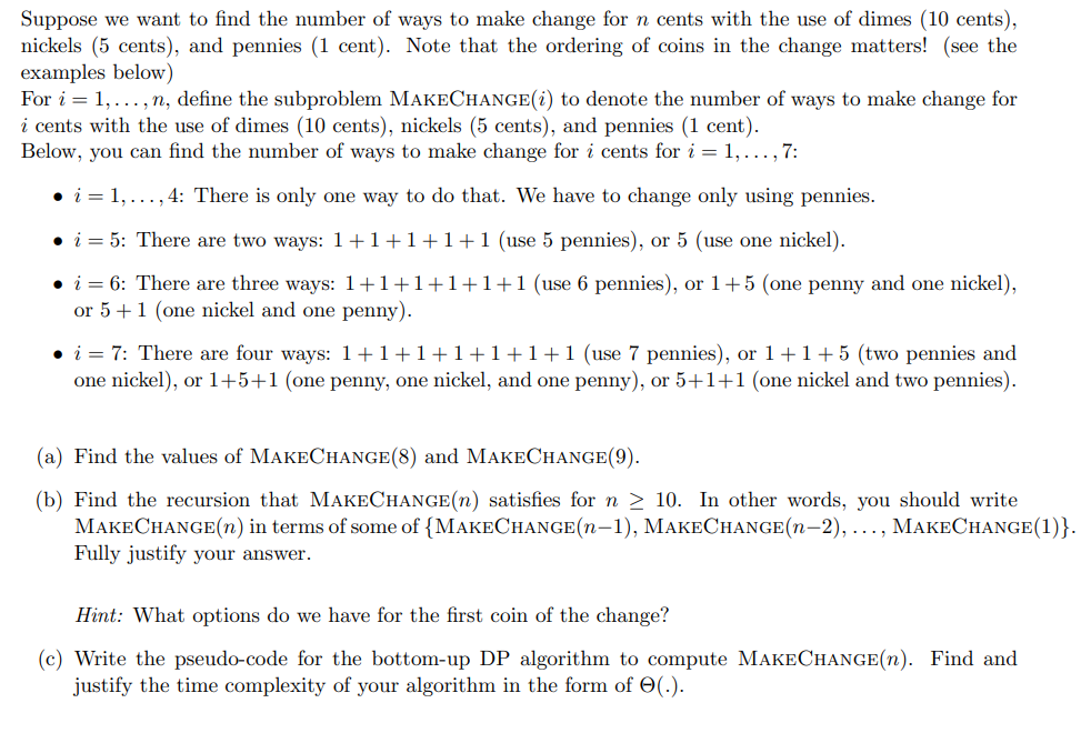 Solved Suppose we want to find the number of ways to make | Chegg.com