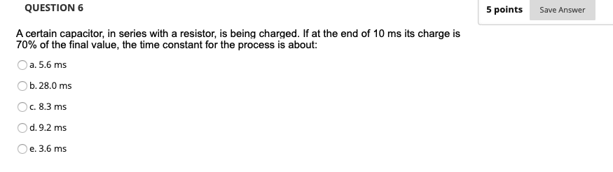 Solved QUESTION 6 5 points Save Answer A certain capacitor, | Chegg.com
