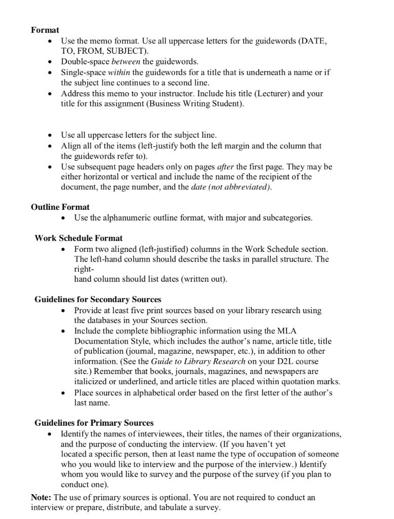 Report Proposal (Work Plan) Assignment Instructions | Chegg.com