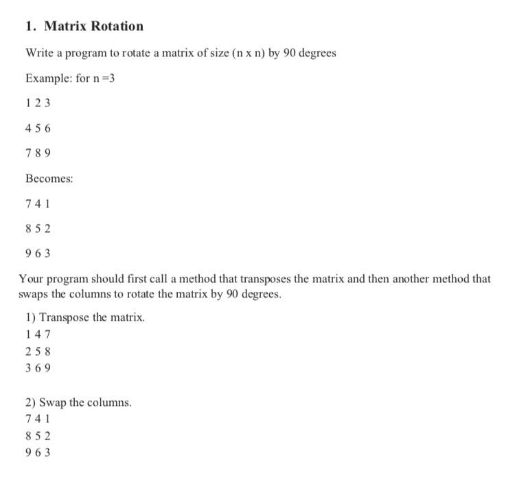 rotate matrix rings assignment expert