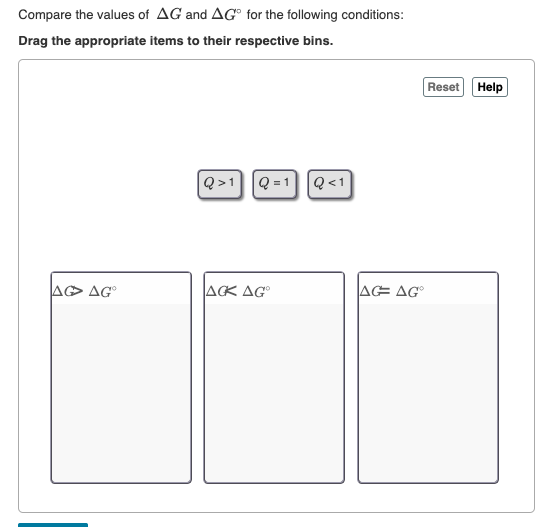 Solved Compare the values of AG and AG for the following | Chegg.com