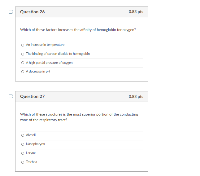 Solved Question 26 0.83 pts Which of these factors increases | Chegg.com