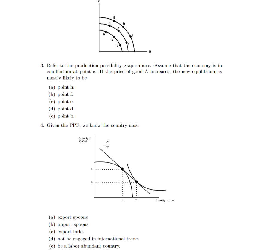 Solved 9 3. Refer to the production possibility graph above. | Chegg.com