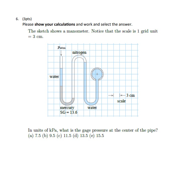 Solved 6. (3pts) Please show your calculations and work and | Chegg.com
