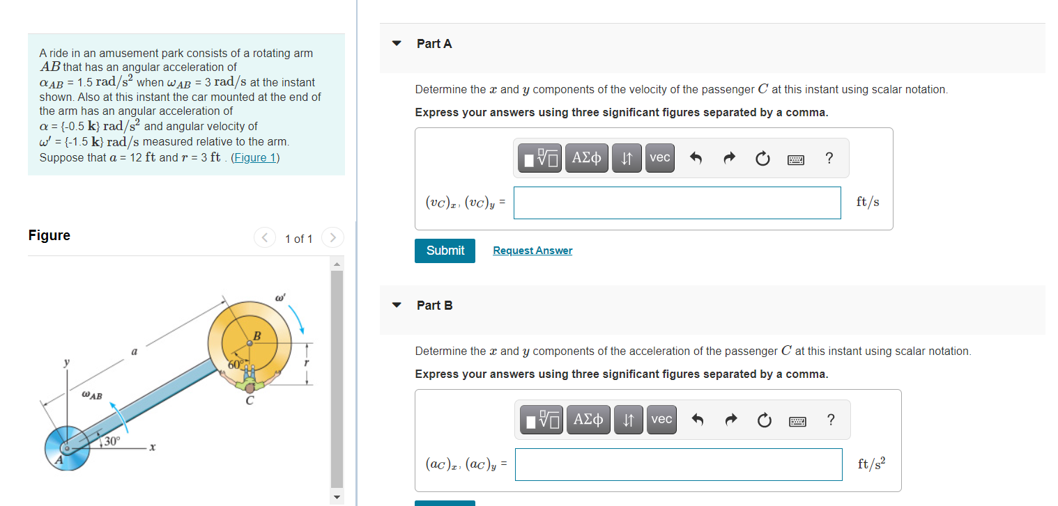 Solved Part A A ride in an amusement park consists of a | Chegg.com