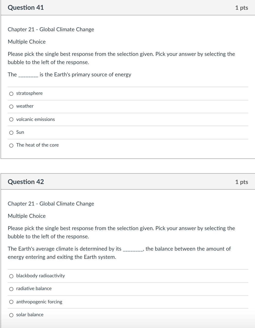 Solved Question 35 1 pts Chapter 21 - Global Climate Change | Chegg.com