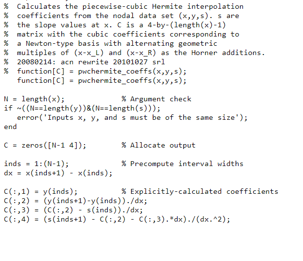 2. The functions pwchermite_coeffs and eval_pwpoly | Chegg.com