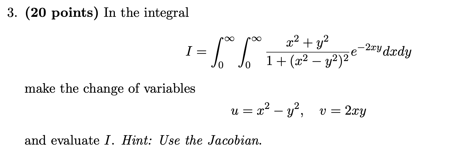 Solved 3 Points In The Integral 1 Litom X2 Y2 1 Chegg Com