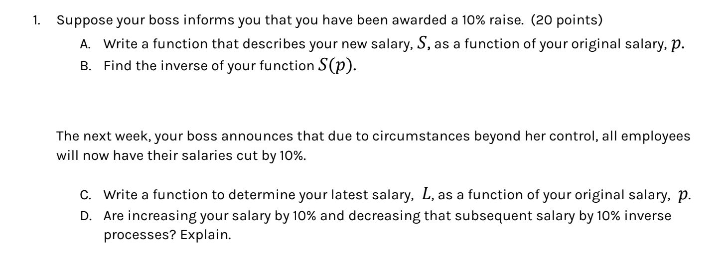 Solved Suppose your boss informs you that you have been