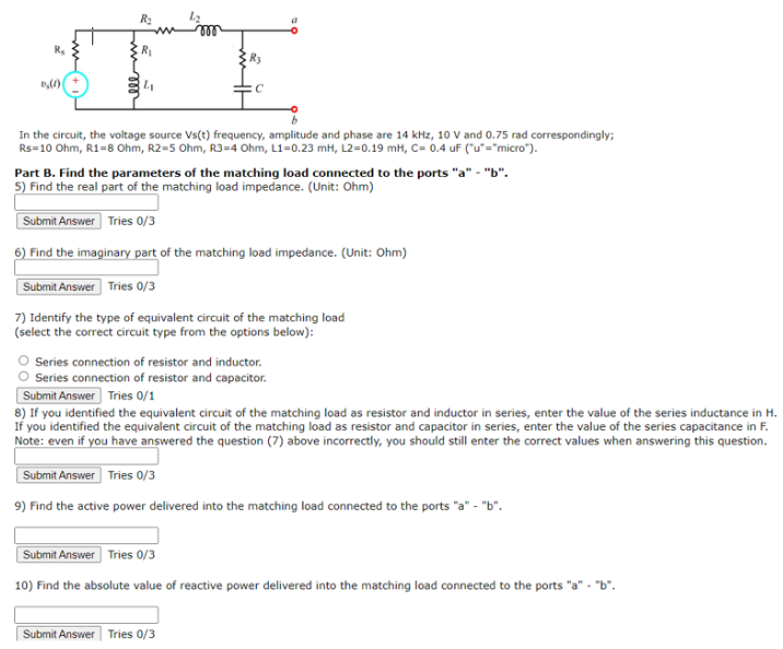 Solved In The Circuit The Voltage Source Vs T Frequency Chegg Com