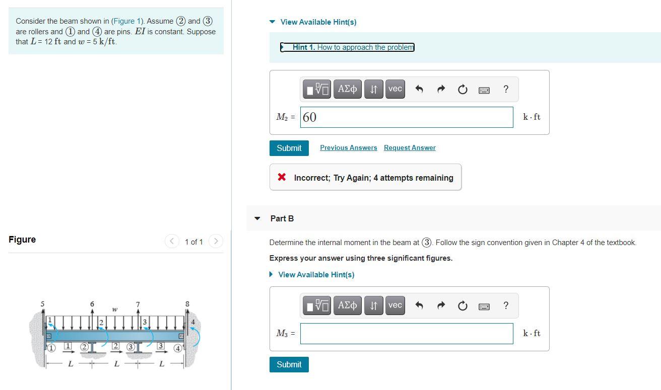 Solved Consider the beam shown in (Figure 1). Assume 2 and 3 | Chegg.com
