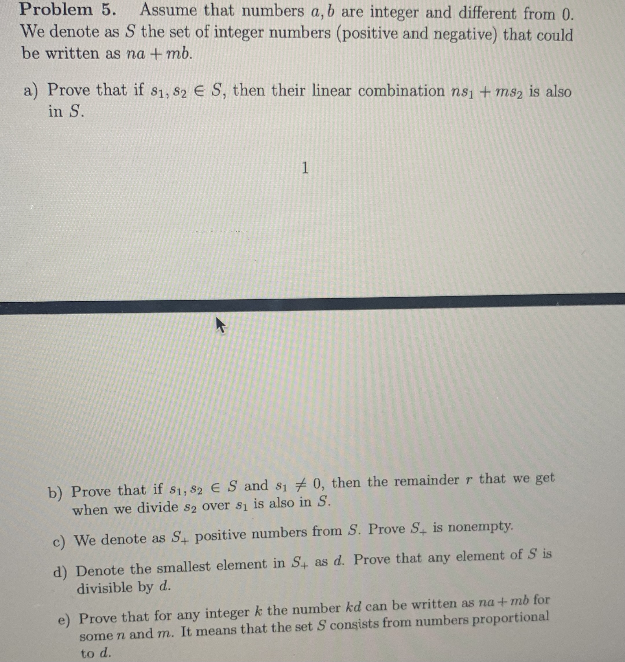 Solved Problem 5. Assume That Numbers A,b Are Integer And | Chegg.com