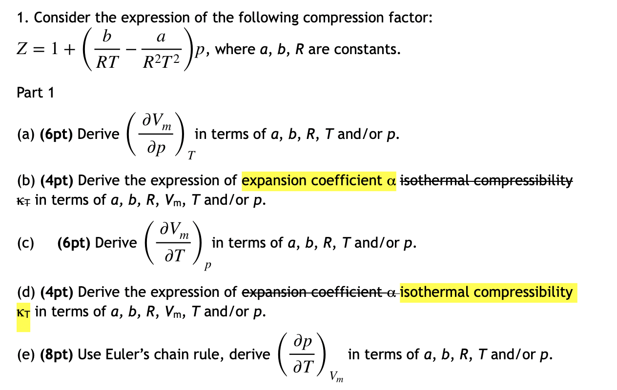 Solved 1. Consider the expression of the following