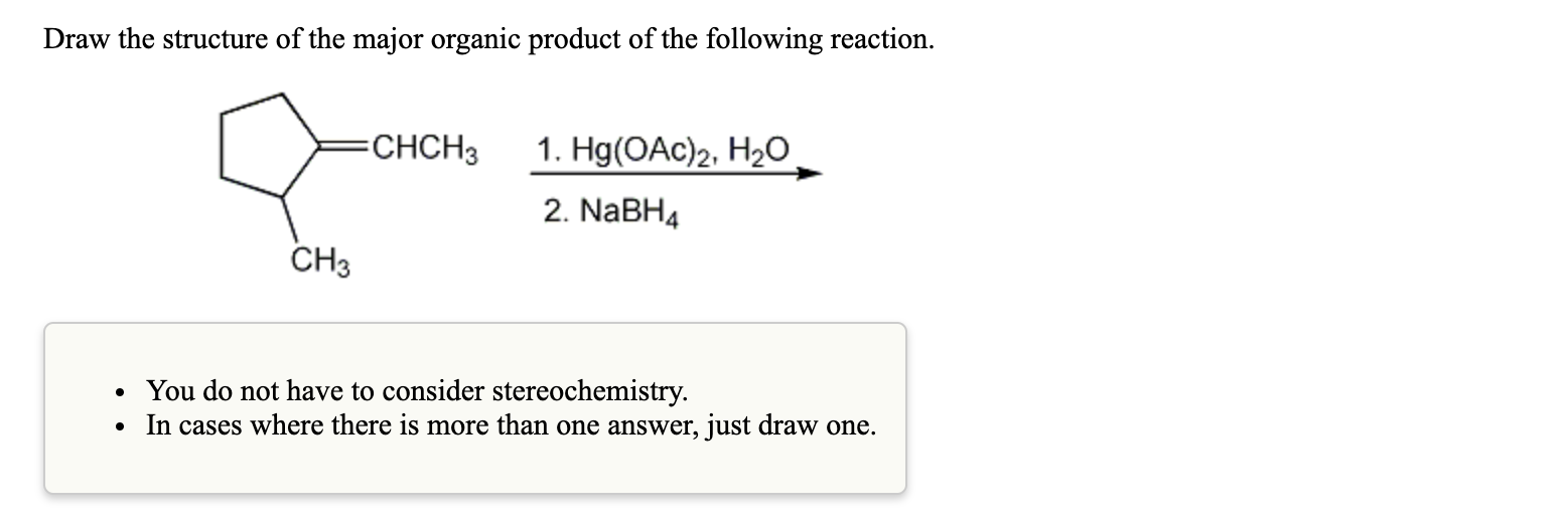 Solved Draw the structure of the major organic product of | Chegg.com