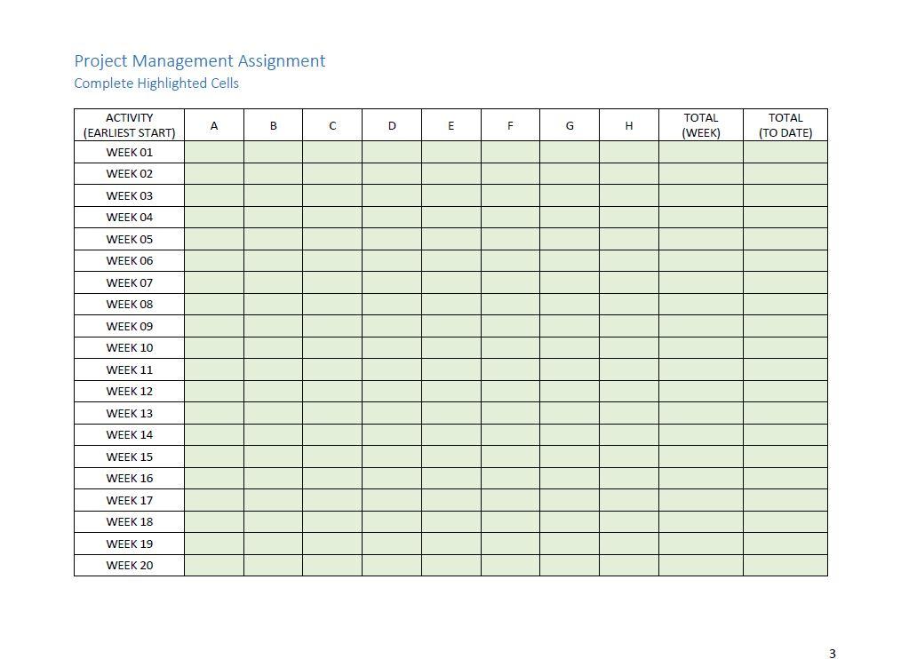 Solved Project Management Assignment Complete Highlighted | Chegg.com