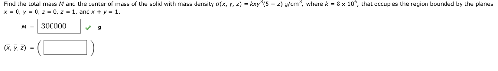 Solved Find the total mass M and the center of mass of the | Chegg.com