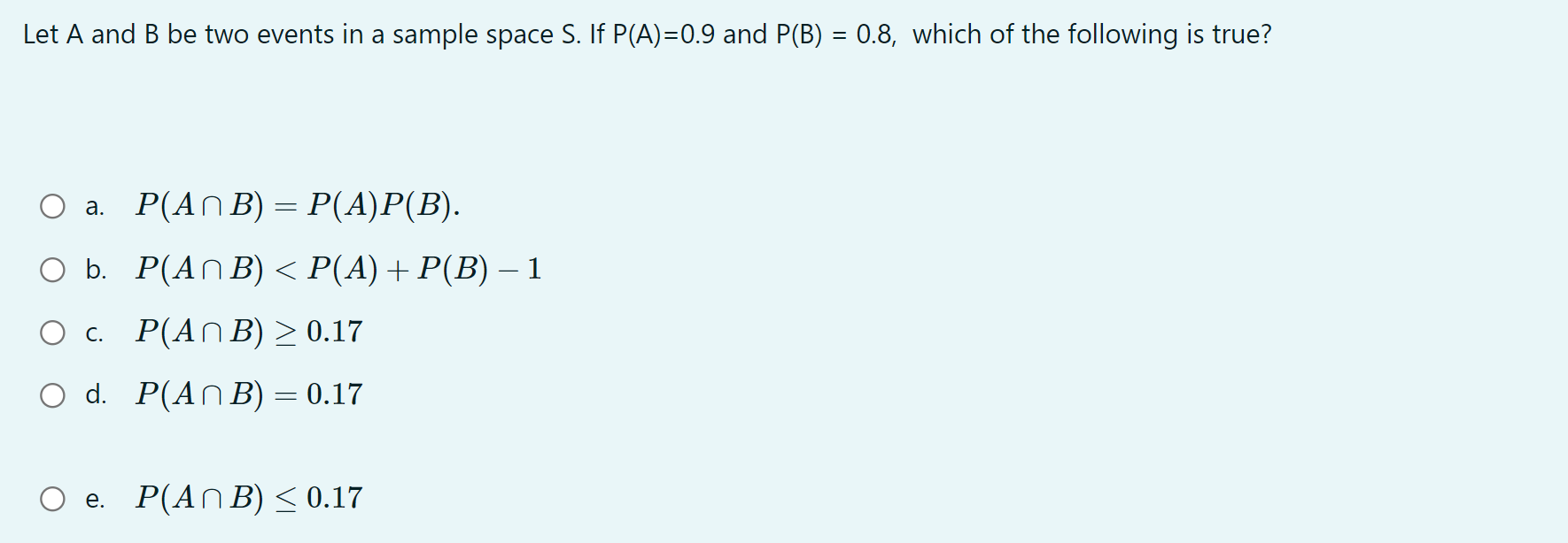 Solved Let A and B be two events in a sample space S. If | Chegg.com