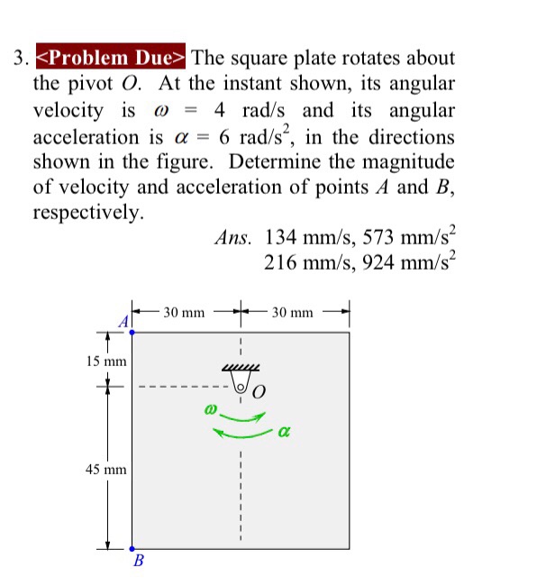 Solved 3. Problem Due The square plate rotates about the | Chegg.com