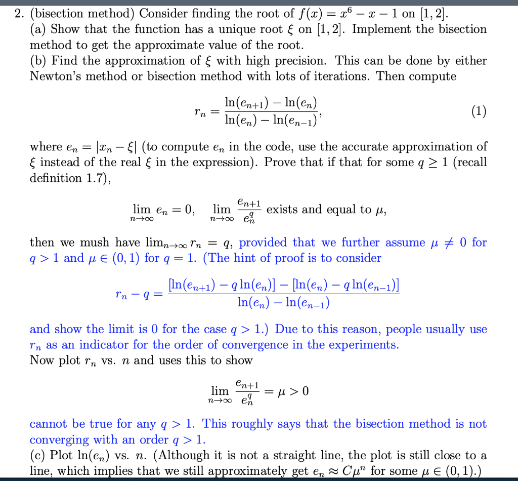 2. (bisection Method) Consider Finding The Root Of | Chegg.com