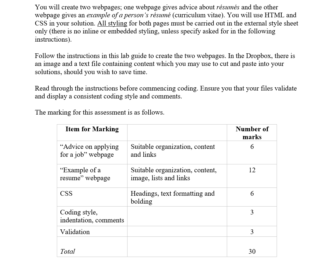 Solved You will create two webpages; one webpage | Chegg.com