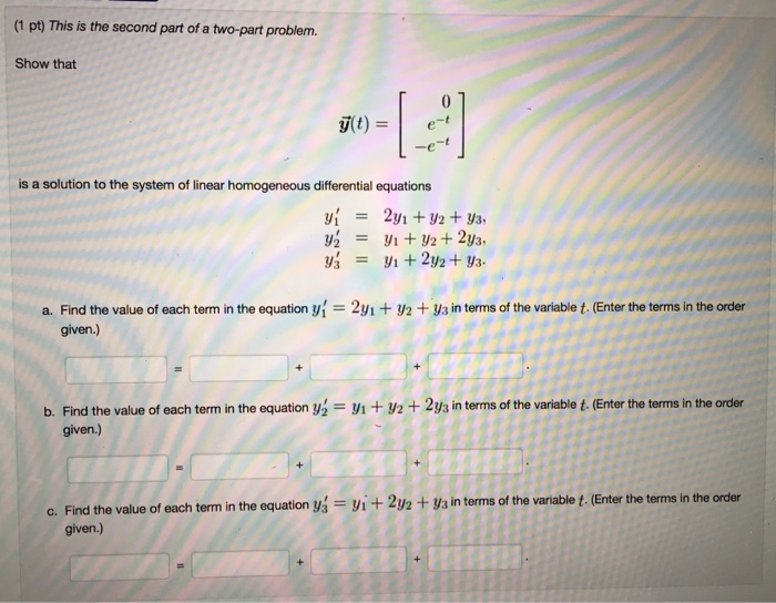 Solved This is the second part of a two-part problem. Show | Chegg.com