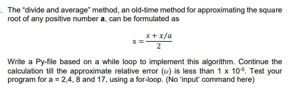 Solved The “divide and average” method, an old-time method | Chegg.com