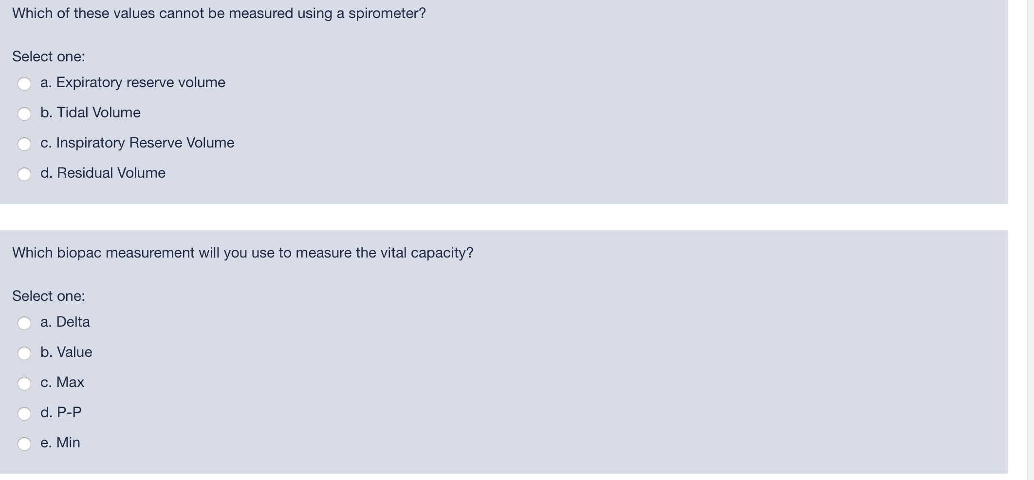 Solved Which of these values cannot be measured using a