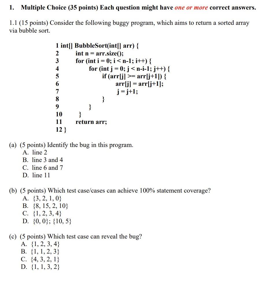 Bubble Sort MCQ Quiz - ProProfs Quiz