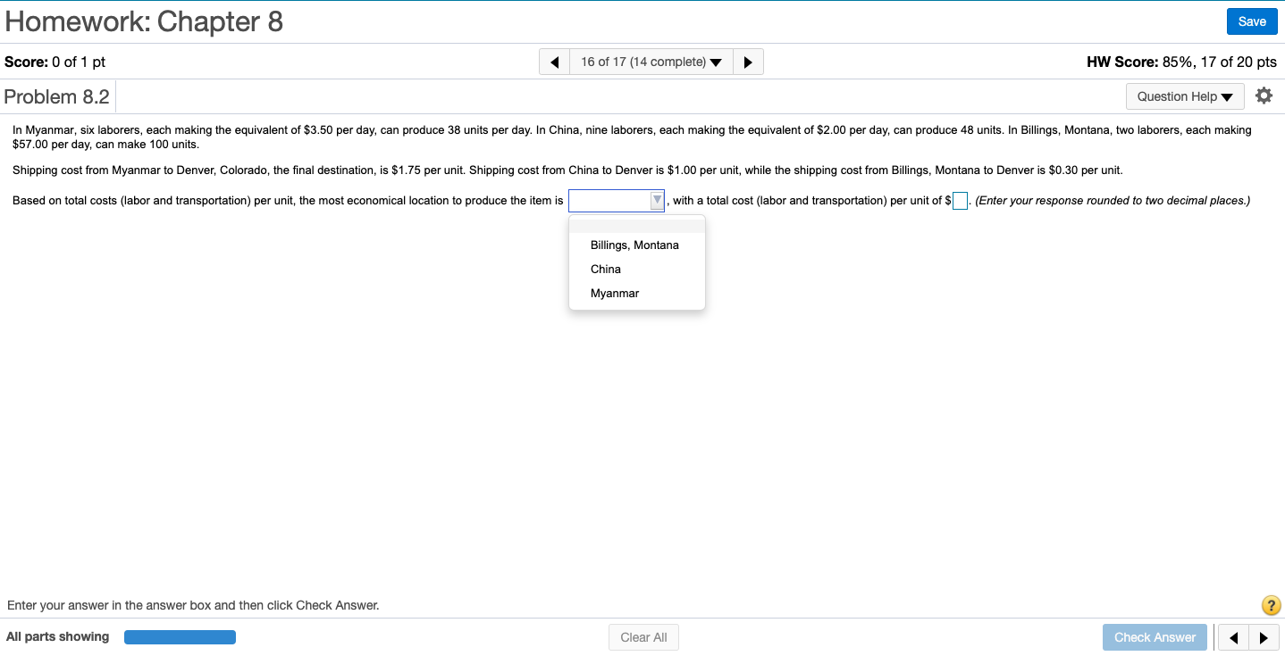 Solved Homework: Chapter 8 Save Score: 0 Of 1 Pt 16 Of 17 | Chegg.com