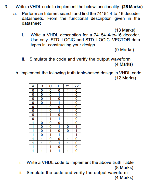 Solved 3. a. Write a VHDL code to implement the below | Chegg.com