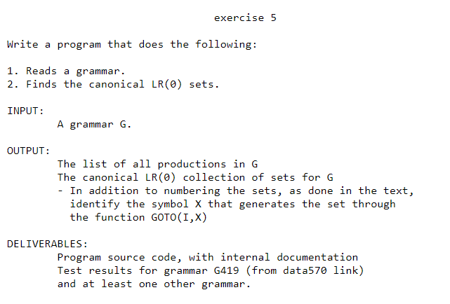 exercise 5 Write a program that does the following: | Chegg.com