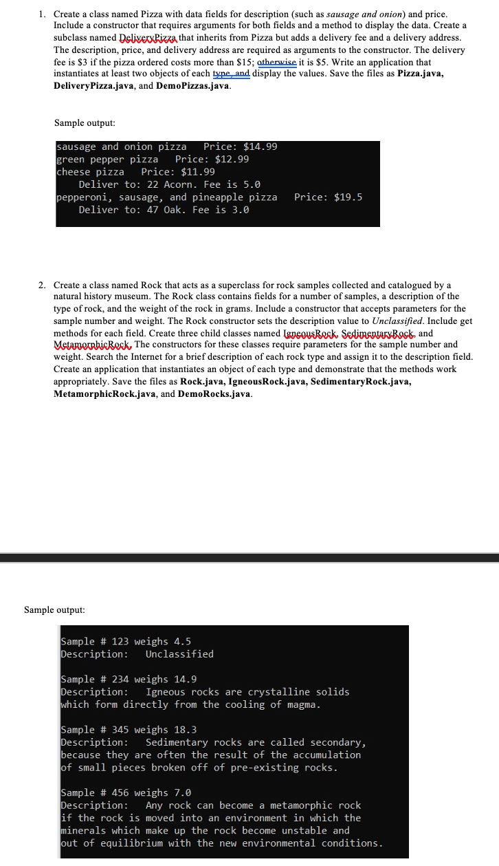 Solved 1. Create a class named Pizza with data fields for | Chegg.com