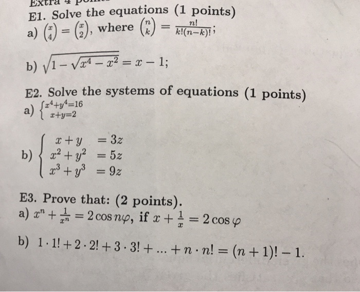 Solved E1. Solve the equations (1 points a) () = (s), where | Chegg.com
