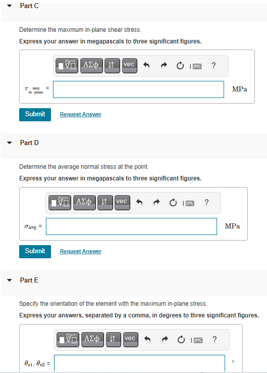 Solved The state of stress at a point is shown on the | Chegg.com