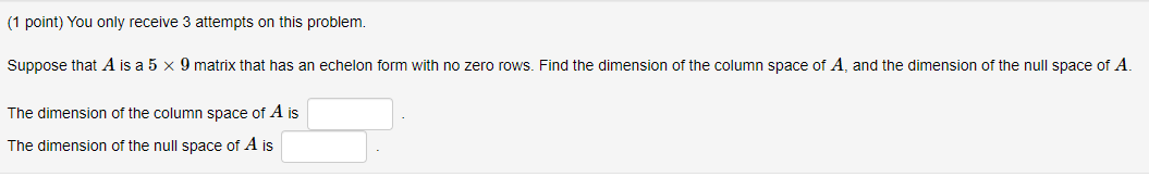 Solved (1 point) You only receive 3 attempts on this | Chegg.com