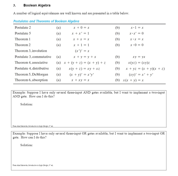 Solved 3. Boolean Algebra A number of logical equivalences | Chegg.com