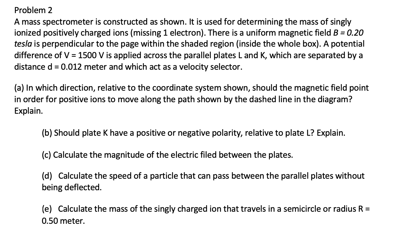 Solved Problem 2 A Mass Spectrometer Is Constructed As | Chegg.com