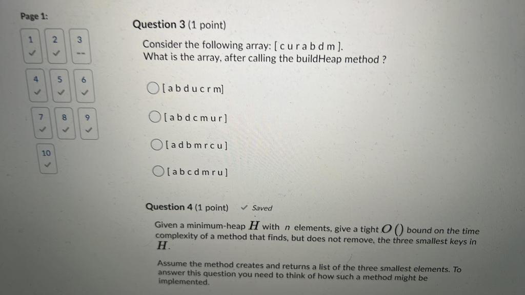 Solved Page 1: 1 2 3 Question 3 (1 point) Consider the | Chegg.com